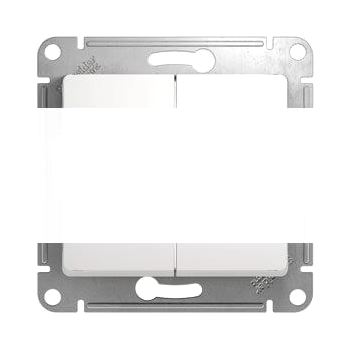 GLOSSA Переключатель двухклавишный в рамку белый сх.6