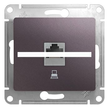 GLOSSA розетка компьютерная RJ45 кат.5E механизм сиреневый туман