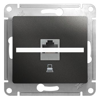 GLOSSA Розетка компьютерная RJ45 категория 5E антрацит в рамку