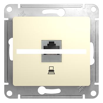 GLOSSA Розетка компьютерная RJ45 категория 5е в рамку бежевая