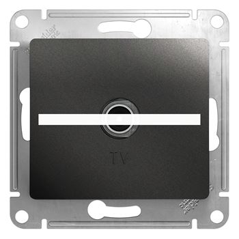 GLOSSA Розетка телевизионная TV одиночная 1DB антрацит в рамку