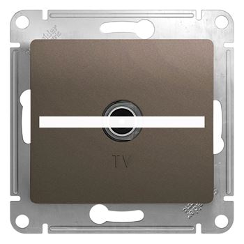 GLOSSA Розетка телевизионная TV одиночная 1DB шоколад в рамку