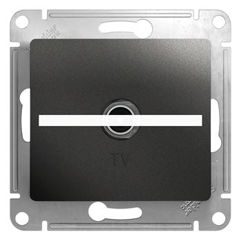GLOSSA Розетка телевизионная TV проходная 4DB антрацит в рамку