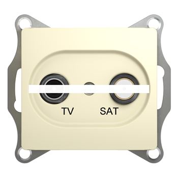 GLOSSA Розетка телевизионная TV-SAT проходная в рамку 4дБ бежевая