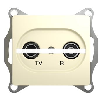 GLOSSA Розетка TV-R проходная 4DB бежевый в рамку
