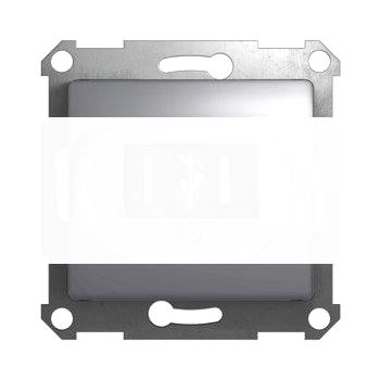 GLOSSA Розетка USB в рамку алюминий
