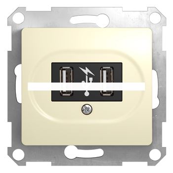GLOSSA Розетка USB в рамку бежевая