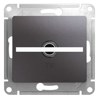 GLOSSA TV розетка проходная 4DB графит