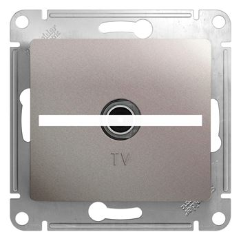 GLOSSA TV розетка проходная 4DB механизм платина