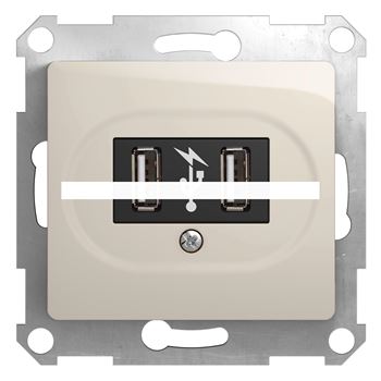 GLOSSA USB розетка молочный
