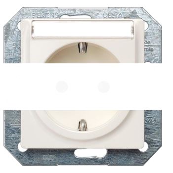 I-SYSTEM SCHUKO SOCKET OUTLET W. INCREASED TOUCH PROTECTION W. LABELING FIELD CARBON METALLIC, 55MM X 55MM