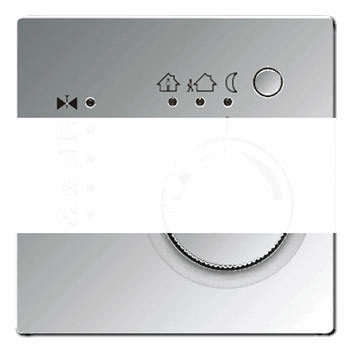 KNX-регулятор с шинным сопряжением и ручкой для установки температуры  полированный хром