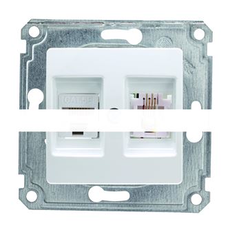 Lillium бел. механизм розетки CAT5е + TF евро