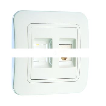 Lillium бел/бел розетка CAT5e + гнездо