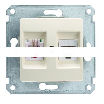 Lillium Механизм розетки CAT5е + TF евро бежевый