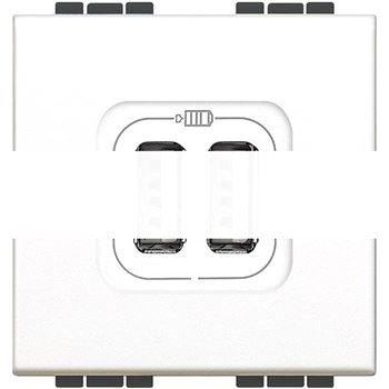 LL Разъем для зарядки 2хUSB белый