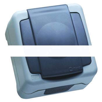 Makel герм сер розетка с крышкой IP55 (пруж.заж.)