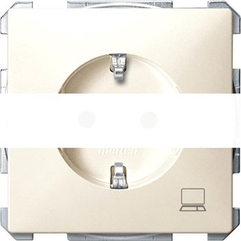 Механизм розетки Schuko с маркировкой Компьютер бежевый