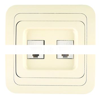 Mimoza Розетка компьютерная CAT5e + CAT5e бежевая