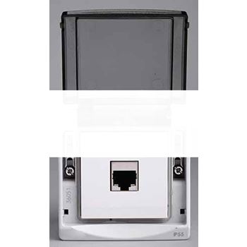 Mureva Розетка компьютерная RJ45 категория 5 FTP наружная в сборе серый IP55