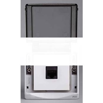 Mureva Розетка компьютерная RJ45 категория 5 UTP наружная в сборе серый IP55