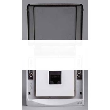 Mureva Розетка компьютерная RJ45 категория 6 FTP наружная в сборе серый IP55