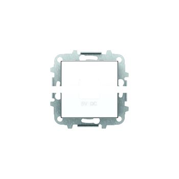 Накладка для механизмов зарядного устройства USB 8185 SKY альпийский белый (8585 BL)