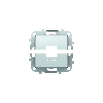 Накладка для механизмов зарядного устройства USB 8185 SKY серебристый алюминий (8585 PL)