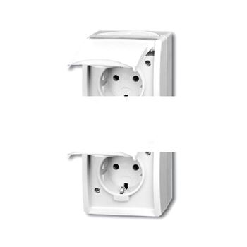 OCEAN Розетка двойная вертикальная наружная 16А 250В IP44 Schuko