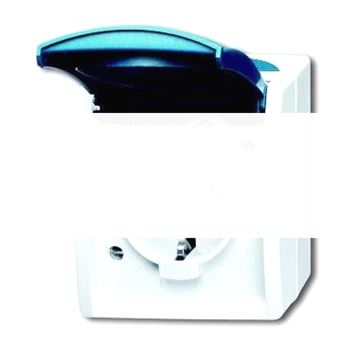 OCEAN Розетка наружная IP44 с полем для надписи серая/сине-зеленая 16А 250В SCHUKO (20 EWN-53-500)