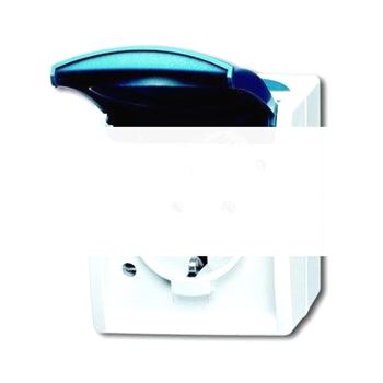 OCEAN Розетка с заземлением 2Р+E наружная 10/16А 250В IP44 с полем для надписи