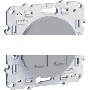 ODACE Розетка компьютерная 2хRJ45 категория 5 алюминий