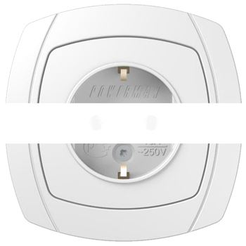 OVAL Евророзетка 1-м.СП 16А бел.(6028)