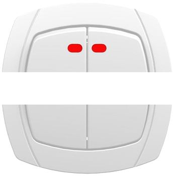 OVAL Выключатель двухклавишный скрытый белый с индикацией 10А (6123)