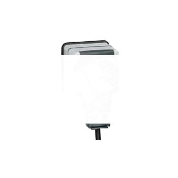 PLEXO Розетка x1 с/з с/ш IP66 серая (90485)