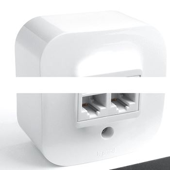 Quteo Розетка двойная компьютерная RJ45 категория 5е UTP белая наружная