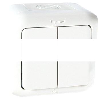 Quteo Выключатель двухклавишный наружный IP44 белый 10А