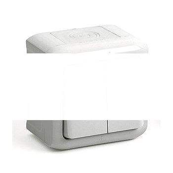 Quteo Выключатель двухклавишный наружный IP44 серый 10А