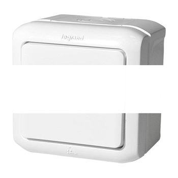 Quteo Выключатель одноклавишный IP44 наружный белый двухполюсный