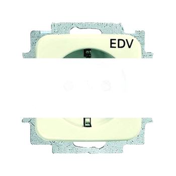 Розетка 2P+E Busch-Duro с маркировкой EDV белый
