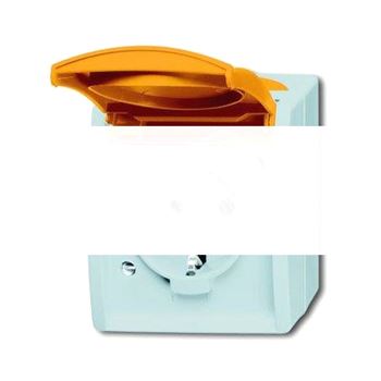Розетка 2Р+E 10/16А 250В IP44 для открытого монтажа ocean c оранжевой крышкой