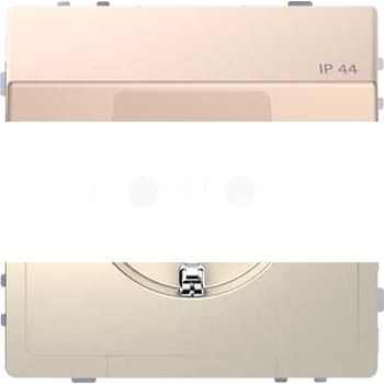 Розетка D-Life 16А с защитной крышкой и крышкой IP44 шампань SD
