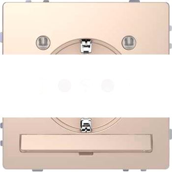 Розетка D-Life 16А с защитной крышкой и LED модулем шампань SD
