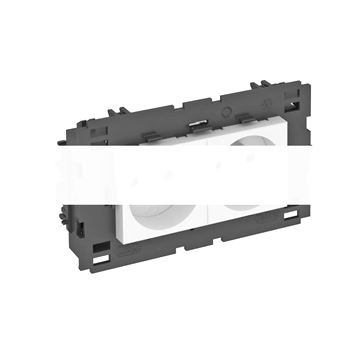 Розетка двойная 0° Modul45connect франц. стандарт, 250 В, 16A (черный)