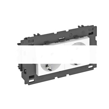 Розетка двойная 0° Modul45connect с з/к, 250 В, 16A (алюминий)