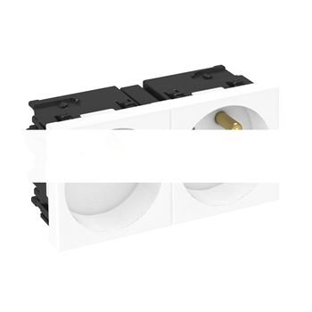 Розетка двойная 33° Modul45connect, франц. стандарт, 250 В, 16A (белый)