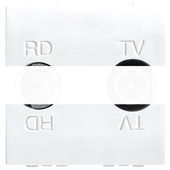 Розетка двойная коаксиальная оконечная RD+TV 2 модуля