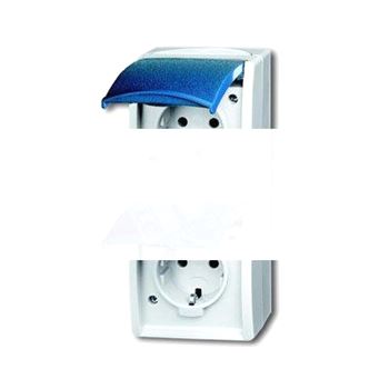 Розетка двойная вертикальная 2Р+E 10/16А 250В IP44 для открытого монтажа ocean
