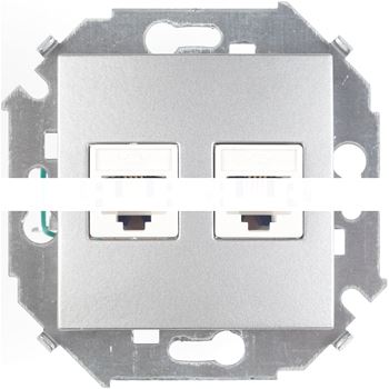 Розетка компьютерная двойная RJ45 кат.5е, алюминий