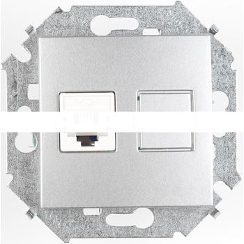 Розетка компьютерная RJ45 кат.5е, алюминий